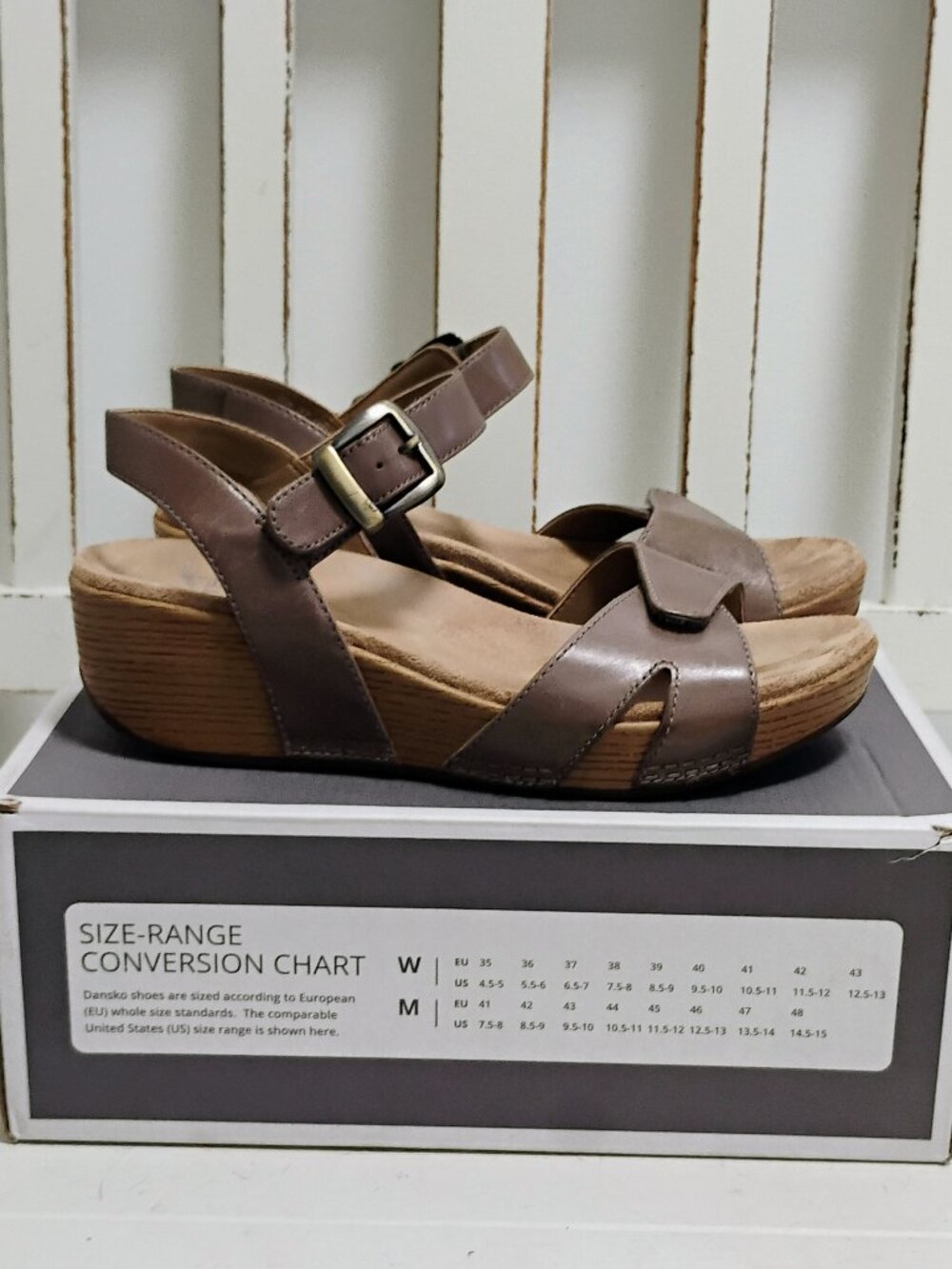 Dansko Leather Adjustable Straps Sandals Taupe 7